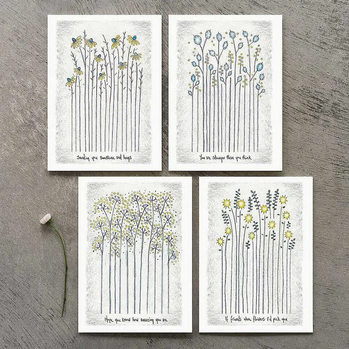 'stronger Than You Think' Tall Flower Card>East of India Online