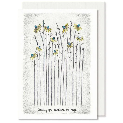 'sunshine And Hugs' Tall Flower Card>East of India Best Sale