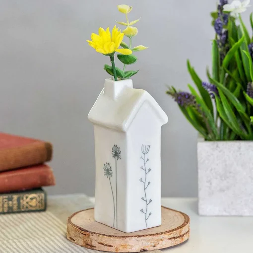 Tall House Flower Vase>East of India Fashion