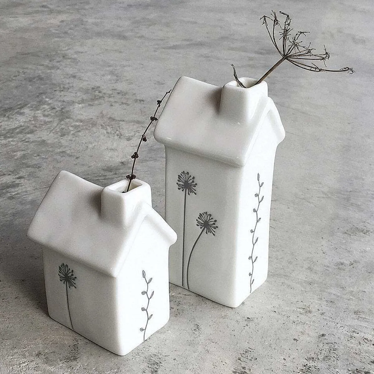 Tall House Flower Vase>East of India Fashion