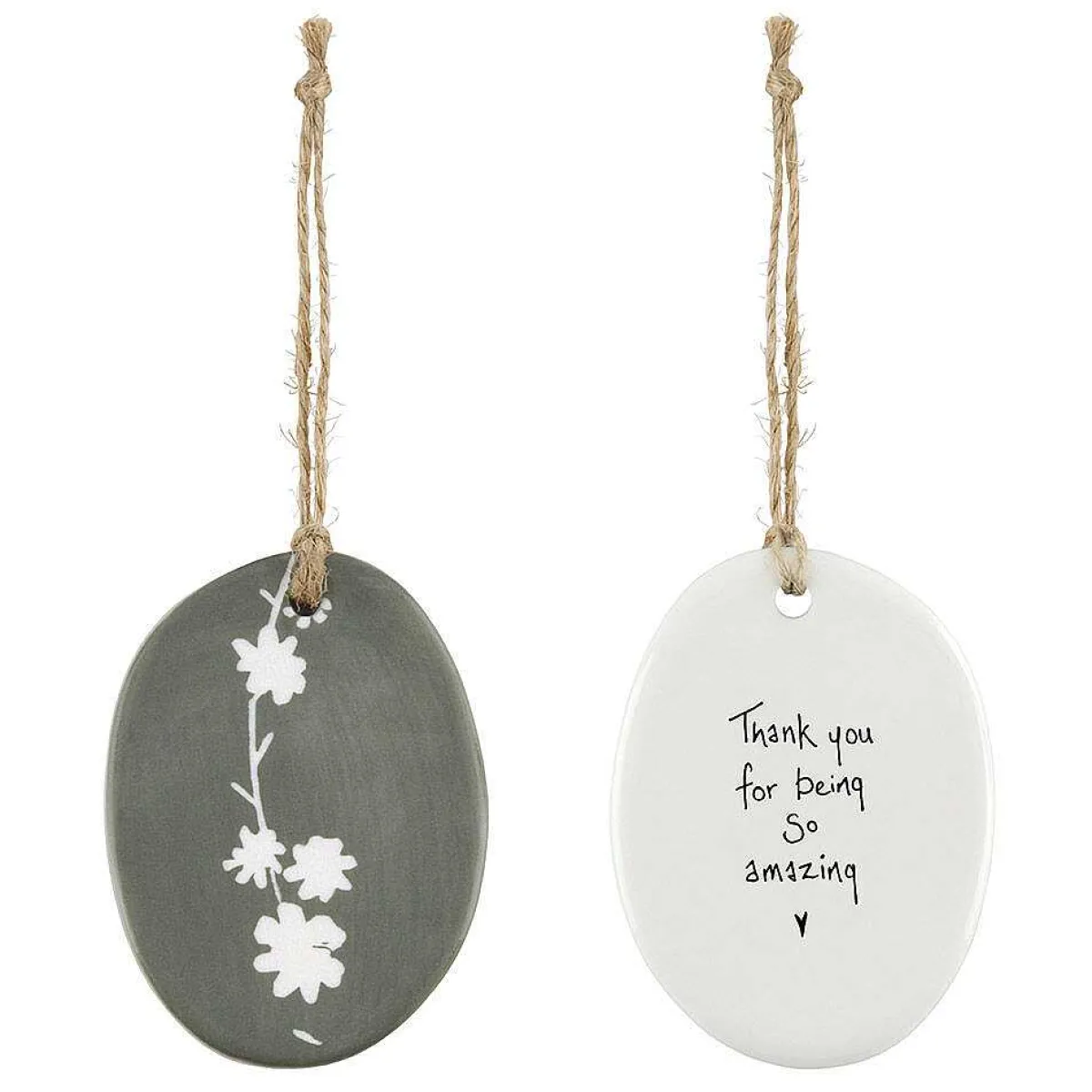 'Thank You For Being Amazing' Sgraffito Porcelain Hanger>East of India Fashion