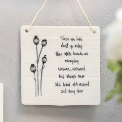 'Those We Love' Hanging Porcelain Sign>East of India Store
