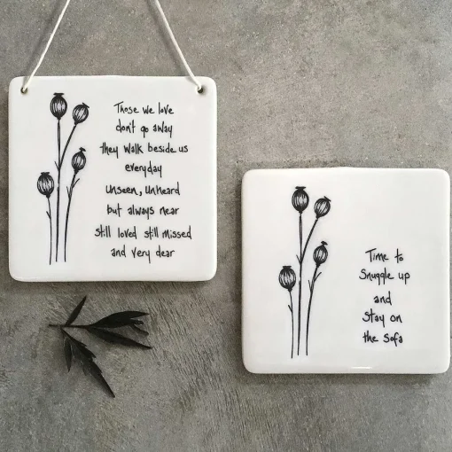 'Those We Love' Hanging Porcelain Sign>East of India Store
