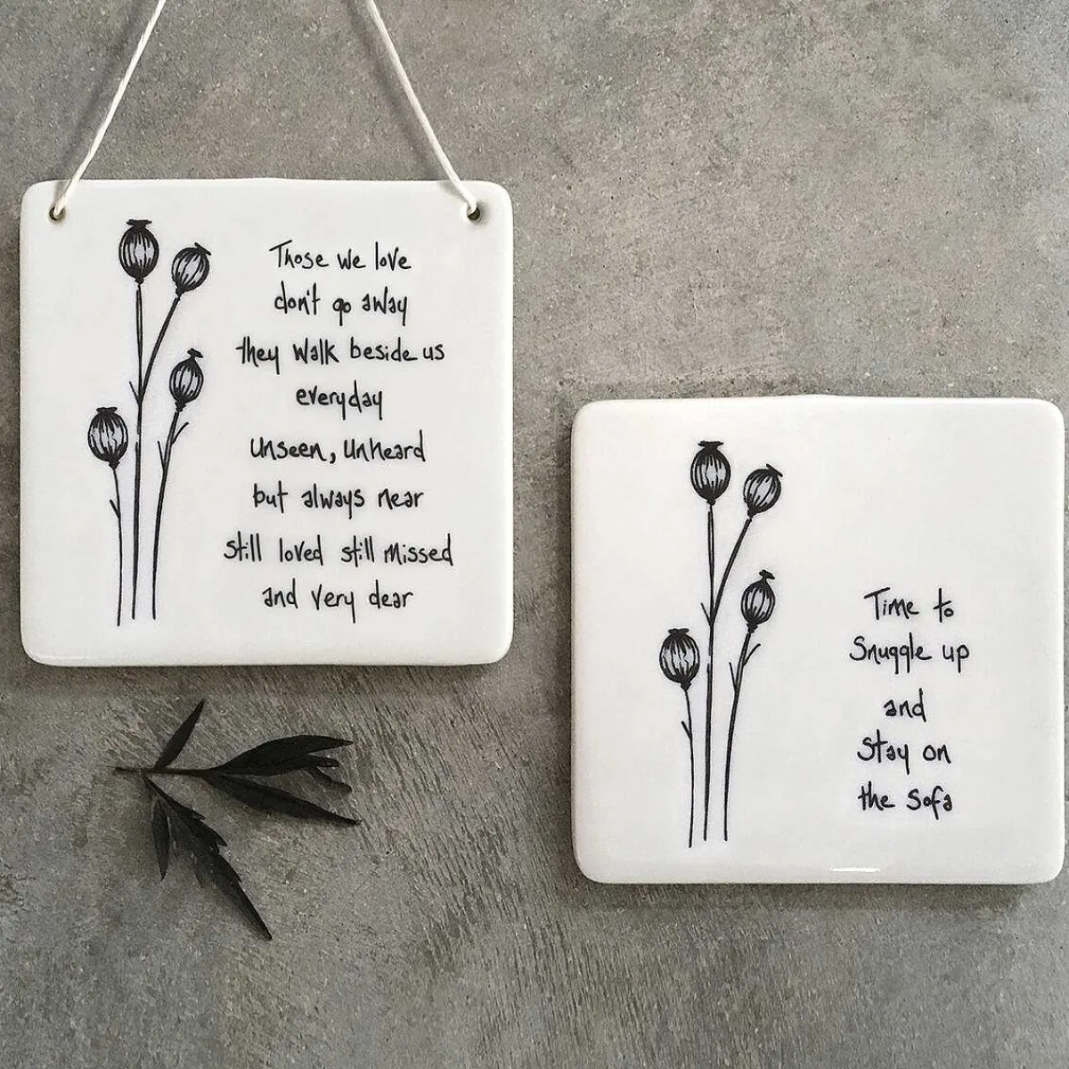 'Those We Love' Hanging Porcelain Sign>East of India Store