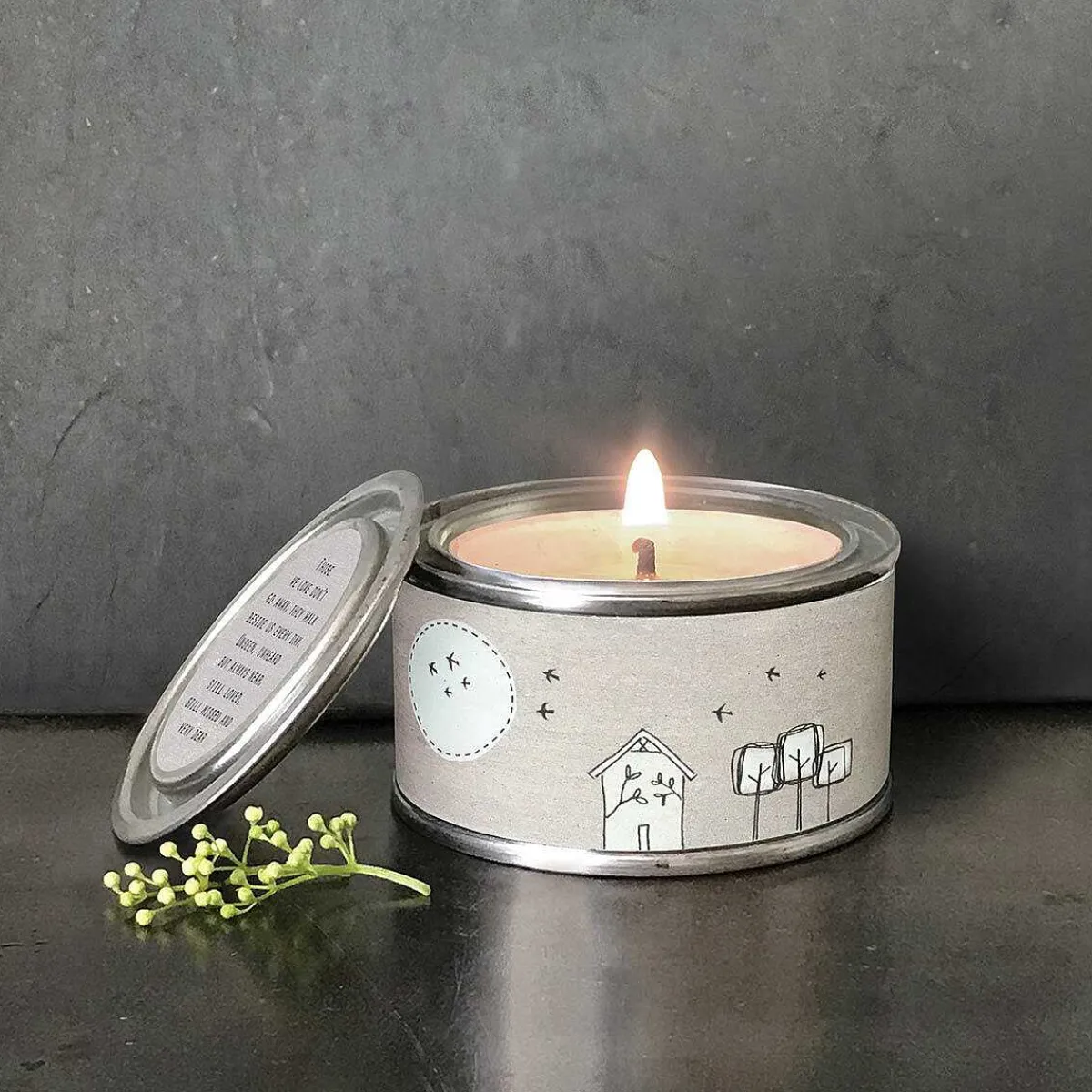 'Those We Love Don'T Go Away' Tin Candle>East of India Clearance
