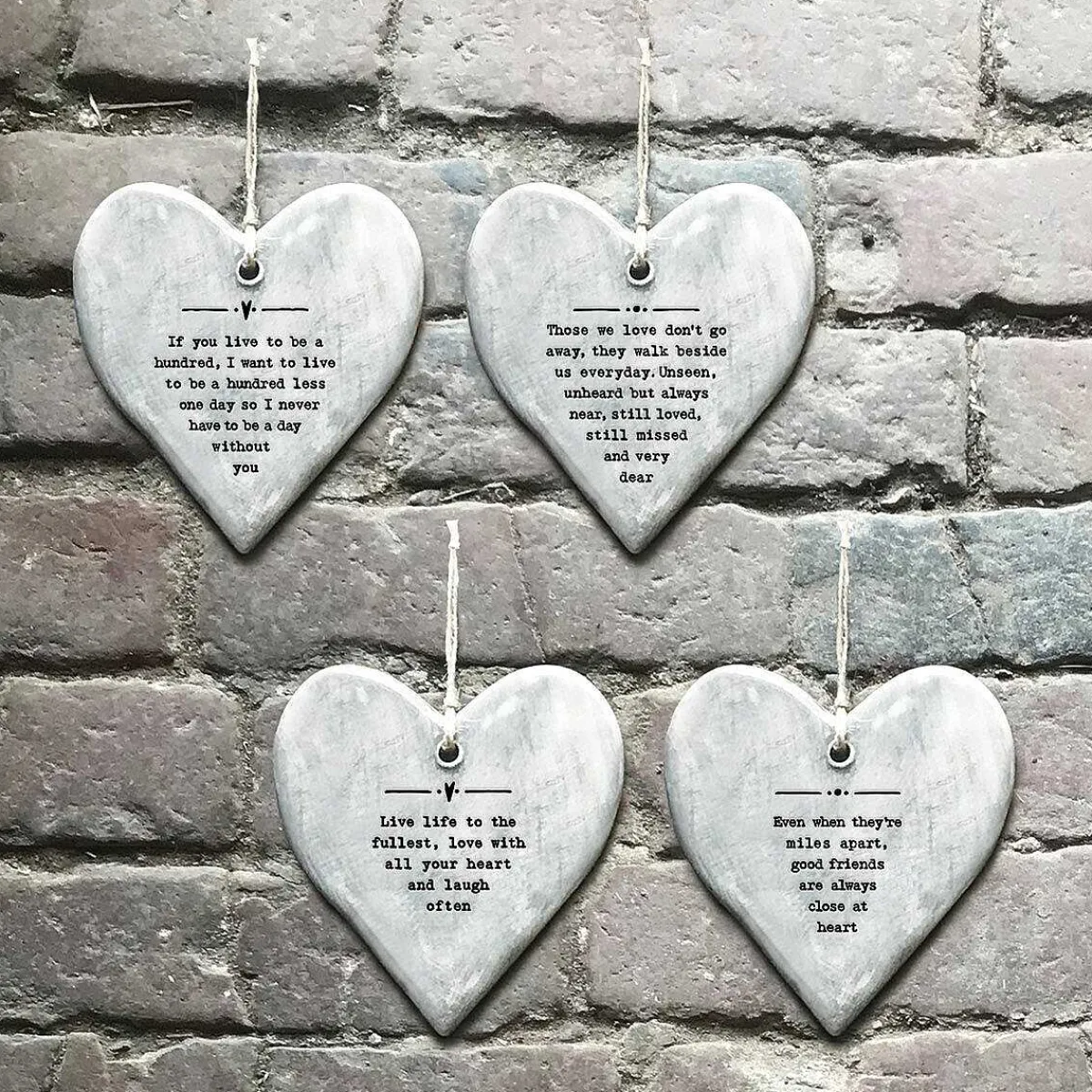 'Those We Love Don'T Go' Rustic Hanging Heart>East of India Fashion
