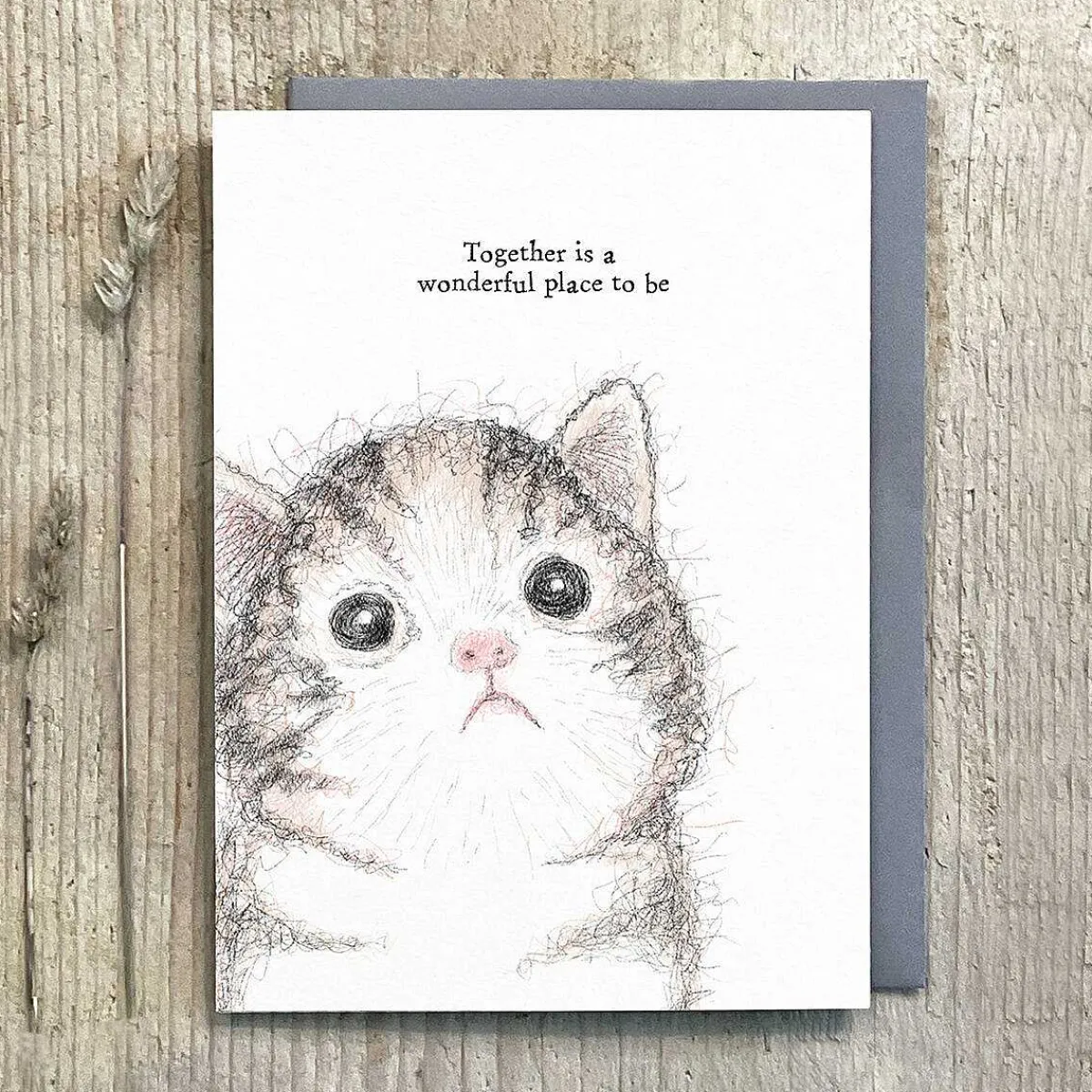 'Together Is A Wonderful Place To Be' Cat Card>East of India Clearance