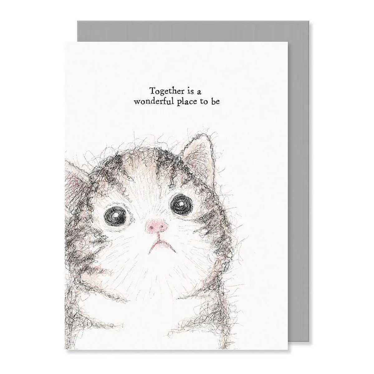 'Together Is A Wonderful Place To Be' Cat Card>East of India Clearance