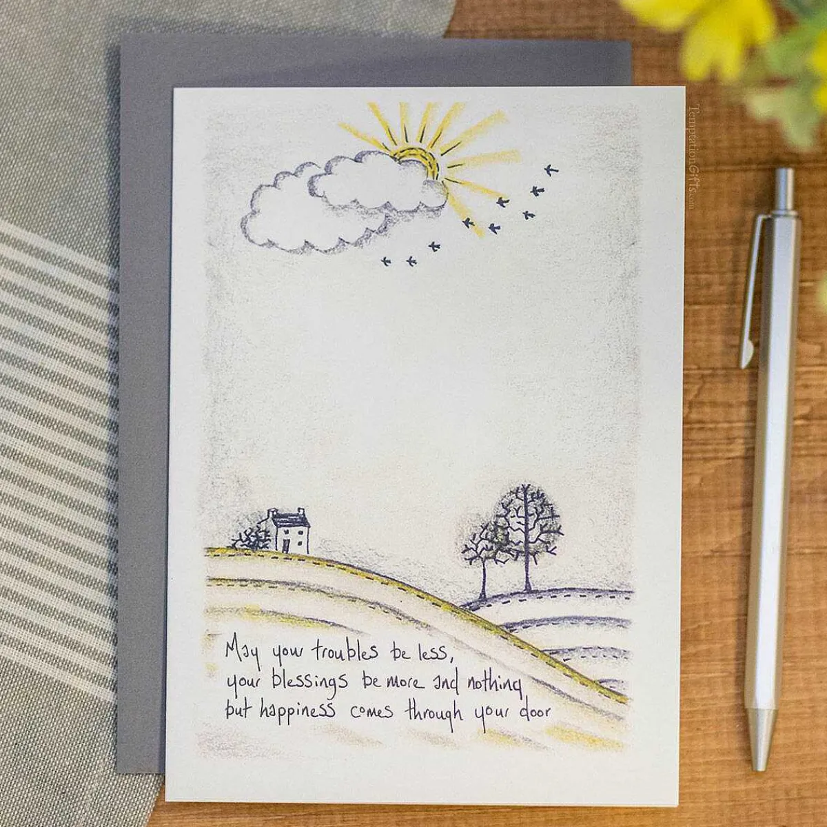 'Troubles Be Less' Countryside Card>East of India Hot