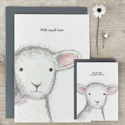 'With Much Love' Sheep Extra Large Greetings Card>East of India Discount