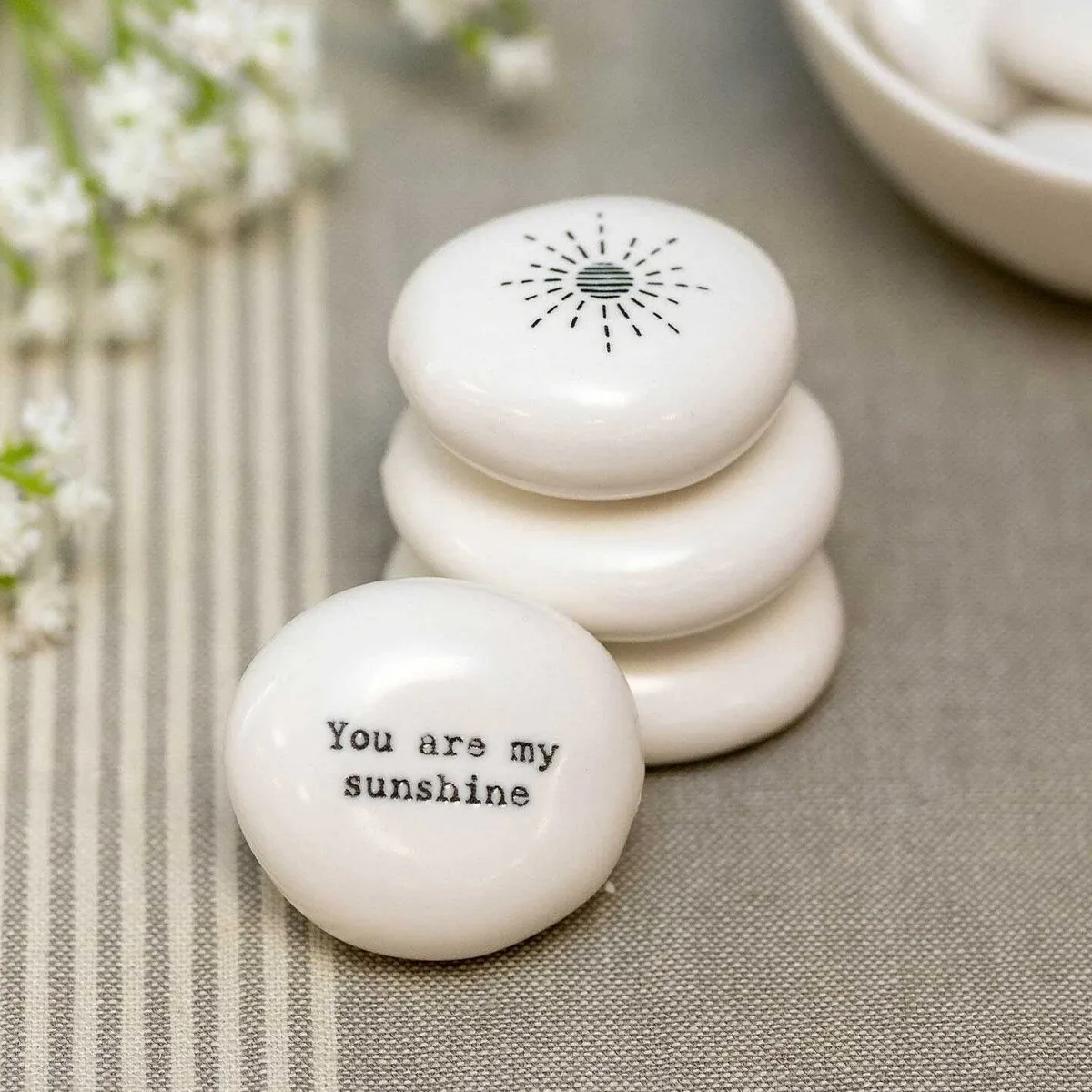 'You Are My Sunshine' Porcelain Pebble>East of India Hot