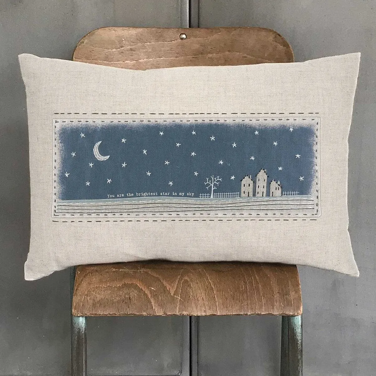 'You Are The Brightest Star' Embroidered Cushion>East of India Best