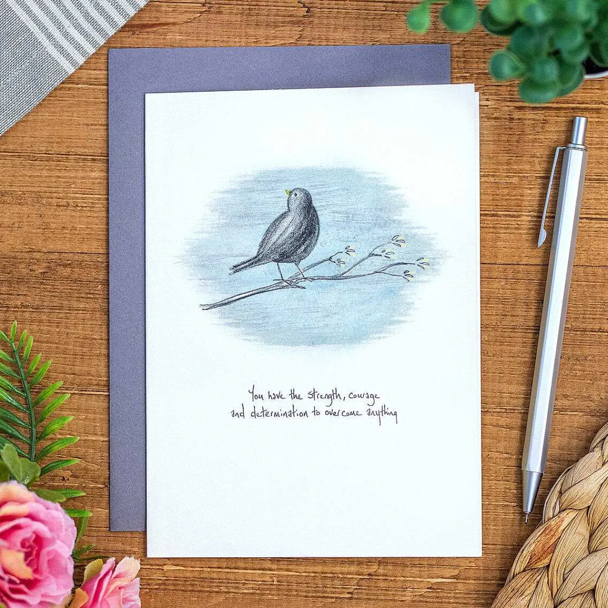 'You Have The Strength' Bird Card>East of India Sale