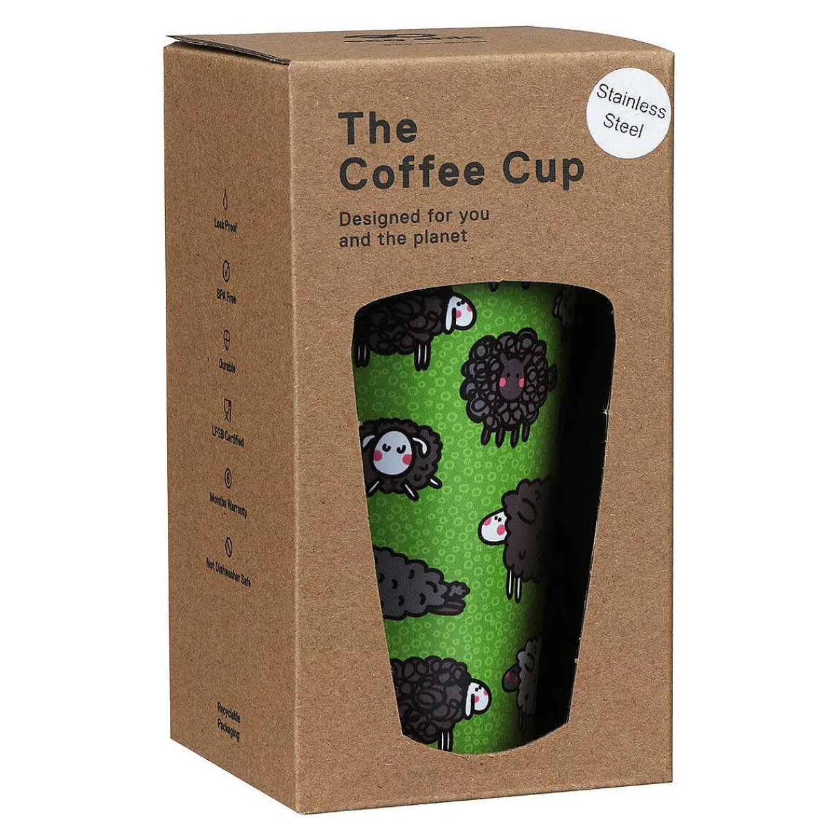 Green Sheep Stainless Steel Travel Coffee Cup>Eco Chic Best
