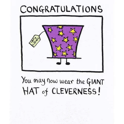 Hat Of Cleverness Congratulations Card>Edward Monkton Store