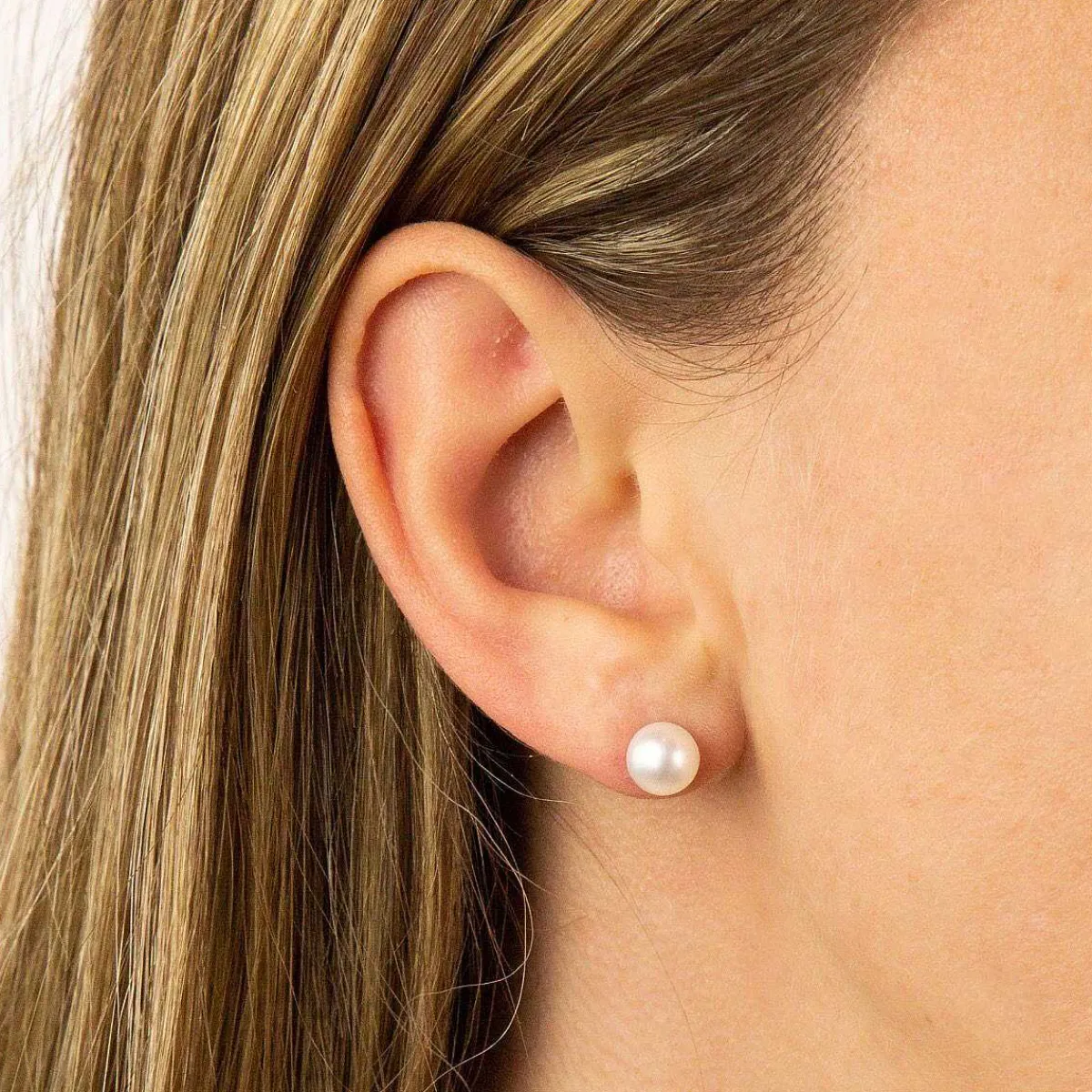 Freshwater Pearl 7Mm Boxed Stud Earrings>Elements Sale