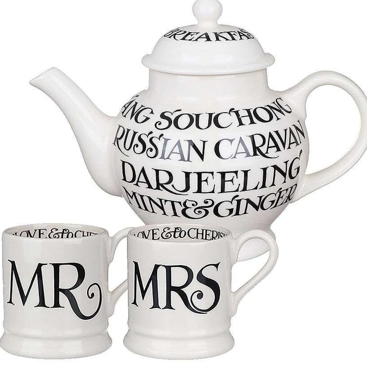 Black Toast Teapot / Mr & Mrs Mugs Set>Emma Bridgewater Discount