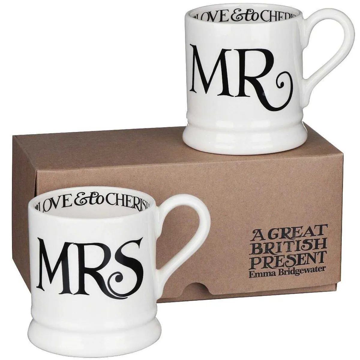 Black Toast Mr & Mrs Boxed Set Of Two Half Pint Mugs>Emma Bridgewater Flash Sale