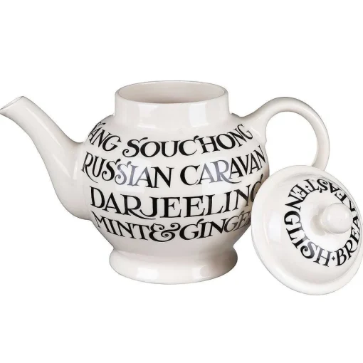 Black Toast Writing 4 Mug Teapot Boxed>Emma Bridgewater Sale