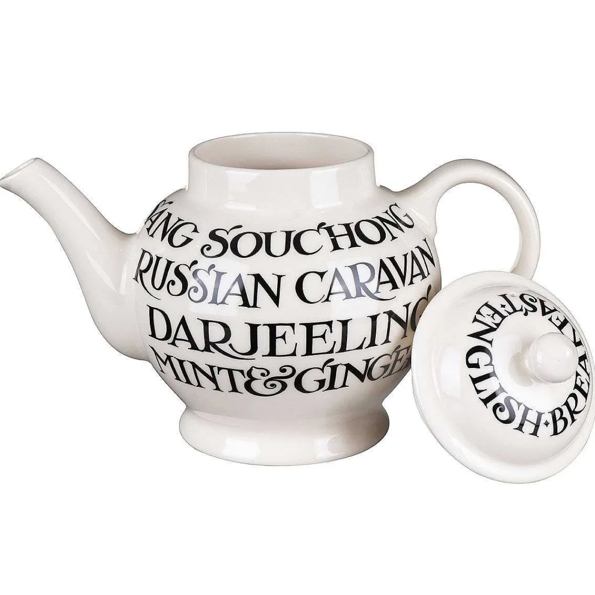 Black Toast Writing 4 Mug Teapot Boxed>Emma Bridgewater Sale