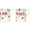 Polka Dot Mr & Mrs Set Of 2 Half Pint Boxed Mugs>Emma Bridgewater Clearance