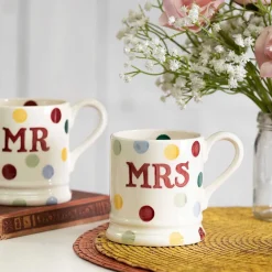 Polka Dot Mr & Mrs Set Of 2 Half Pint Boxed Mugs><noscript><img width=
