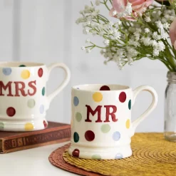 Polka Dot Mr & Mrs Set Of 2 Half Pint Boxed Mugs><noscript><img width=
