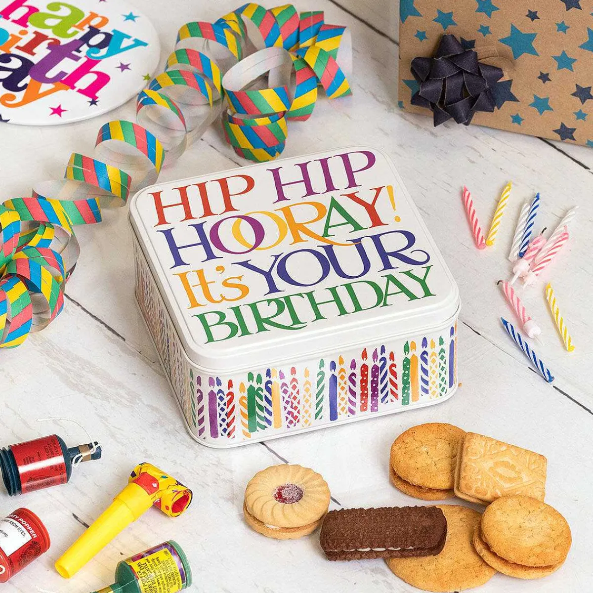 Rainbow Toast 'Birthday' Medium Square Tin>Emma Bridgewater Cheap