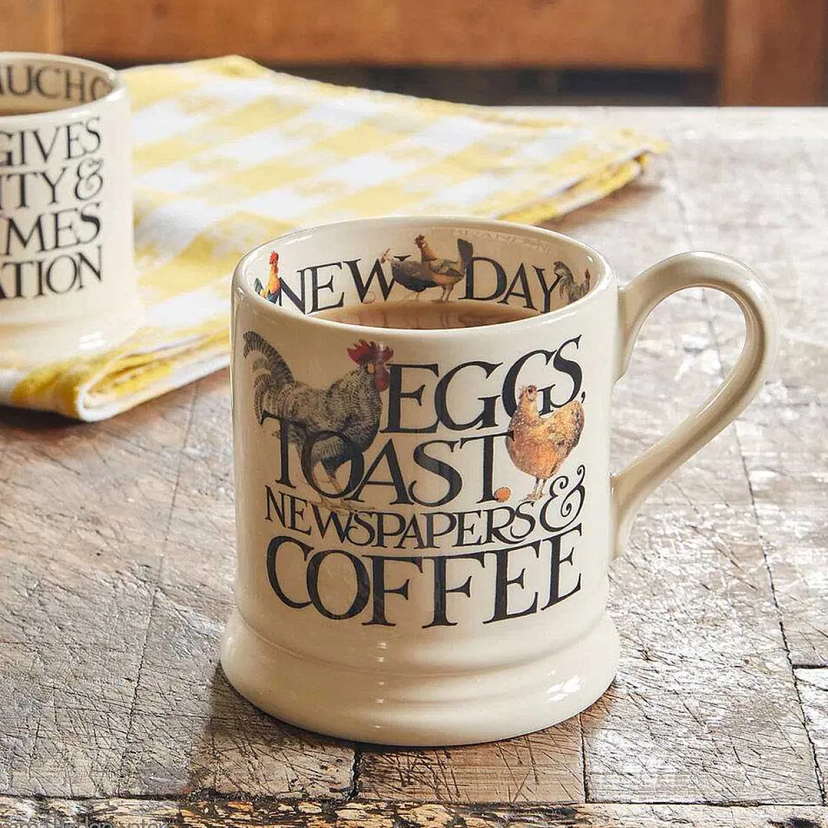 Rise & Shine Eggs & Toast Half Pint Mug>Emma Bridgewater New