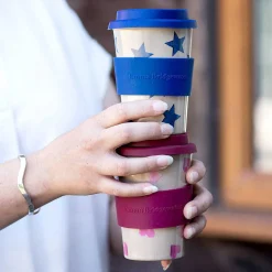 Sky Blue Stars Rice Husk Travel Cup>Emma Bridgewater Hot