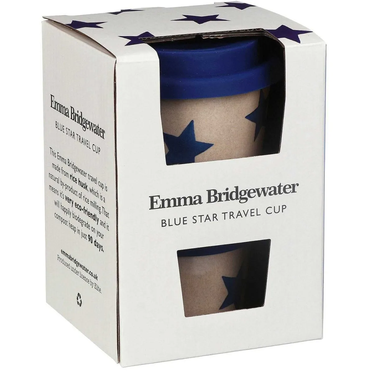 Sky Blue Stars Rice Husk Travel Cup>Emma Bridgewater Hot