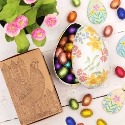 Wild Daffodils Boxed Large Egg-Shaped Tin><noscript><img width=