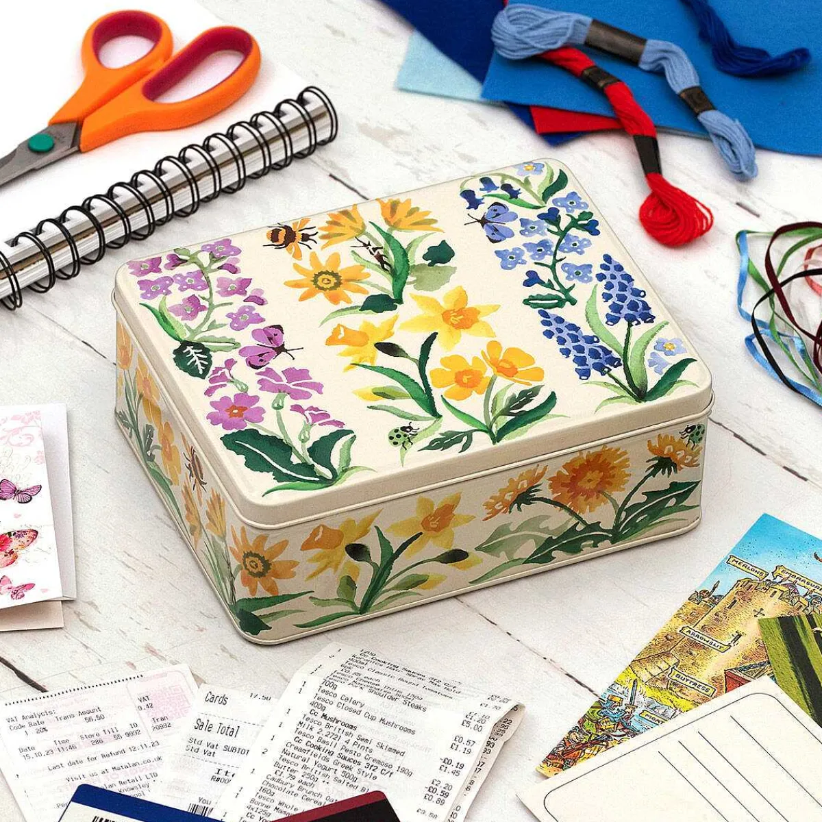 Wild Flowers Deep Rectangular Tin>Emma Bridgewater Store