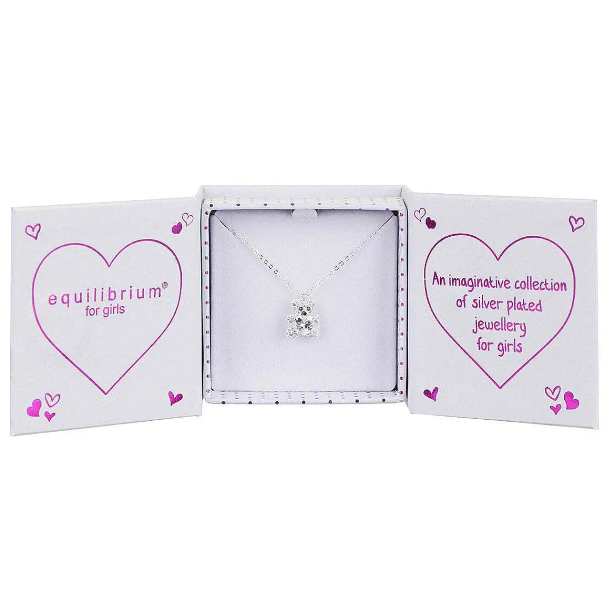 Girls Silver Plated Sparkly Teddy Necklace>Equilibrium Best Sale