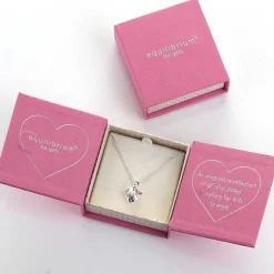 Girls Silver Plated Butterfly Heart-Shaped Locket><noscript><img width=