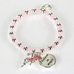 Girls Silver Plated Pink Mystical Bead Bracelet>Equilibrium Sale