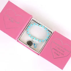 Girls Silver Plated Blue Mystical Bead Bracelet>Equilibrium Clearance