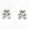 Girls Silver Plated Sparkly Teddy Earrings>Equilibrium Shop
