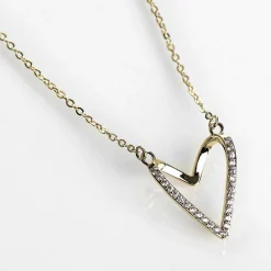 Gold Plated Te Amo 3D Heart Necklace><noscript><img width=
