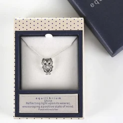 Owl Silver Plated Boxed Necklace>Equilibrium Hot