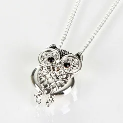 Owl Silver Plated Boxed Necklace><noscript><img width=