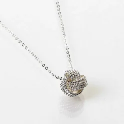 Silver Plated Rope Knot Necklace>Equilibrium Clearance