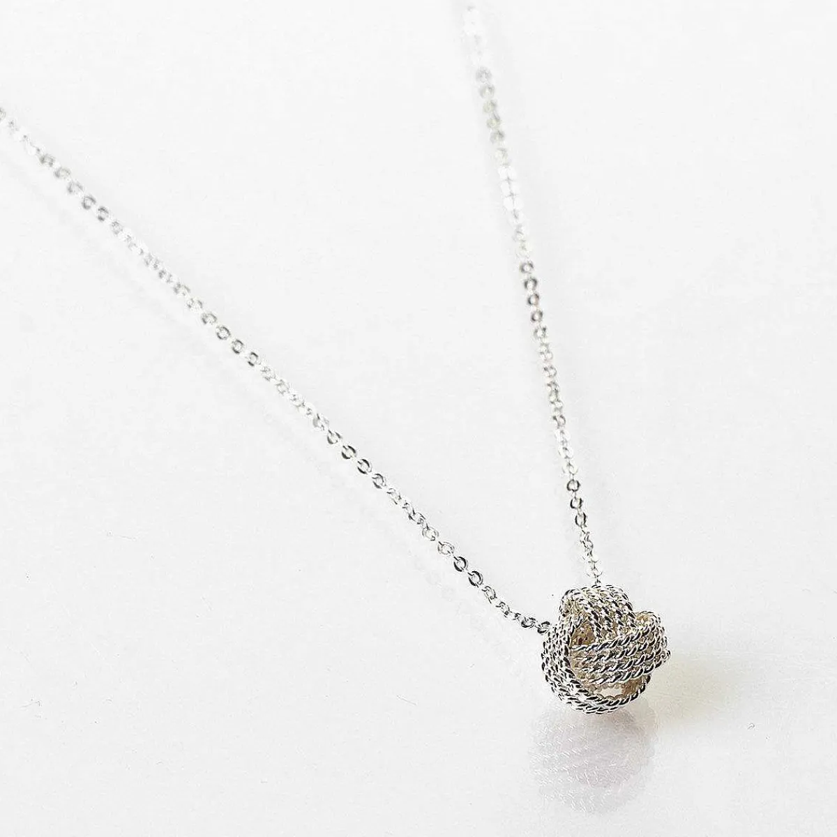 Silver Plated Rope Knot Necklace>Equilibrium Clearance