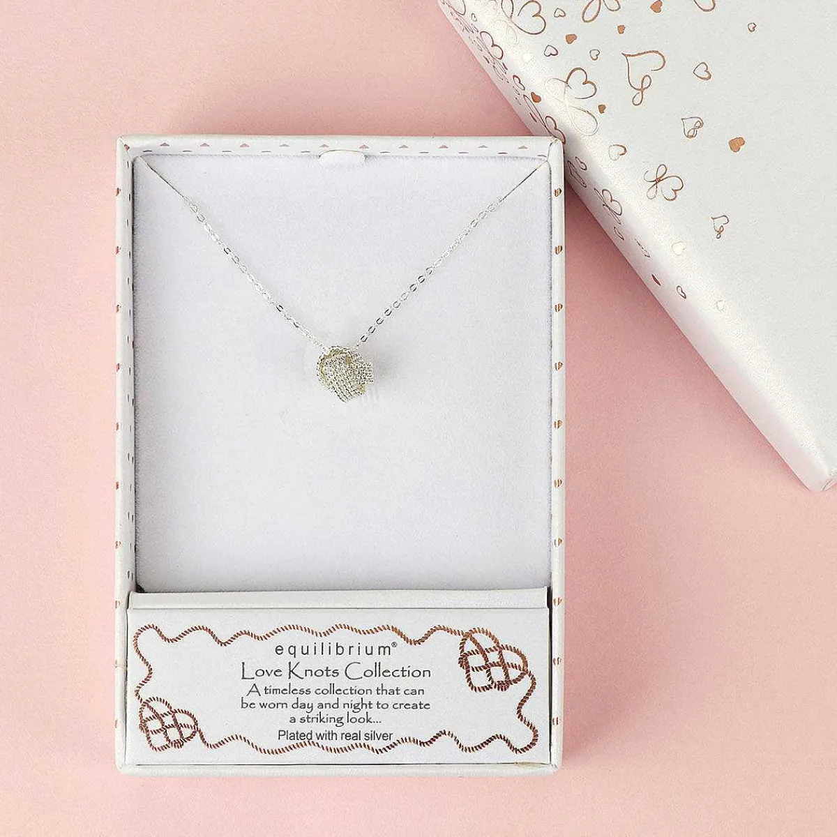Silver Plated Rope Knot Necklace>Equilibrium Clearance