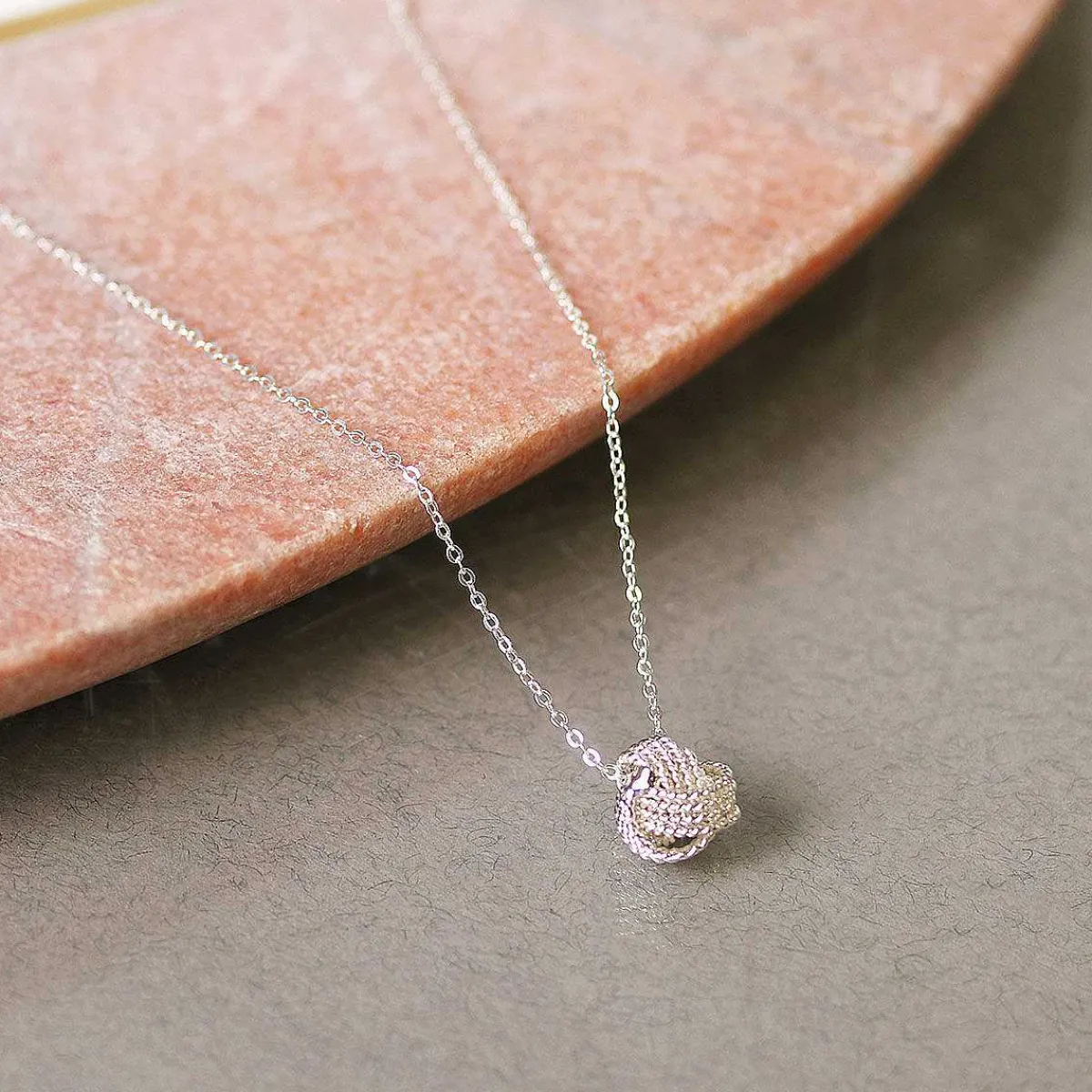 Silver Plated Rope Knot Necklace>Equilibrium Clearance