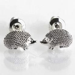 Silver Plated Country Hedgehog Stud Earrings>Equilibrium Shop