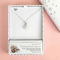 Silver Plated Fresh Water Pearl Kiss Necklace><noscript><img width=