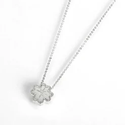 Silver Plated Clover Vignette Necklace>Equilibrium Online