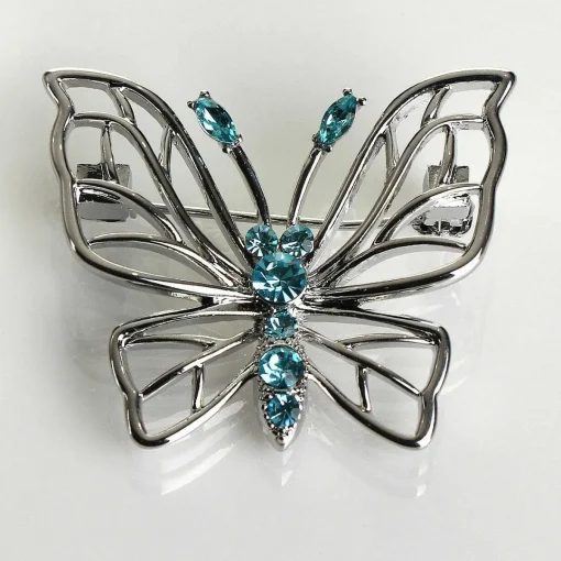 Silver-Plated Sparkle Filigree Butterfly Brooch>Equilibrium Cheap