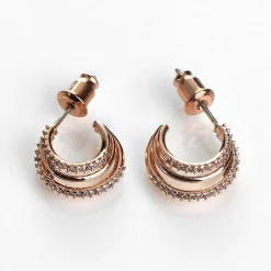 Triple Loop Rose Gold Plated Earrings>Equilibrium Online